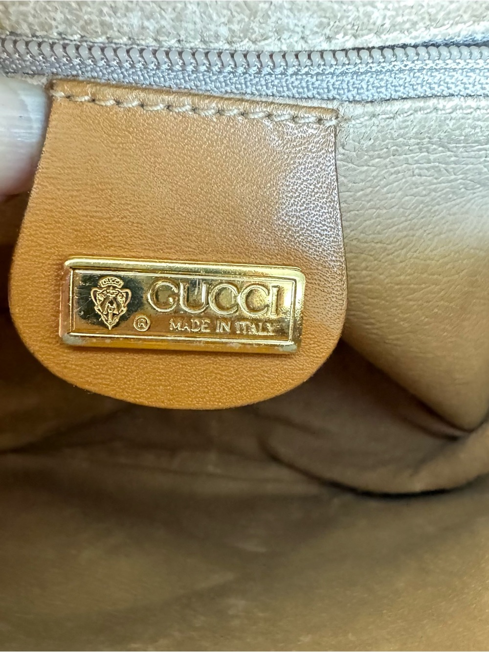 GUCCI Micro GG Supreme Crossbody Vintage Round Canteen Cream Shoulder Bag - Picture 14 of 16